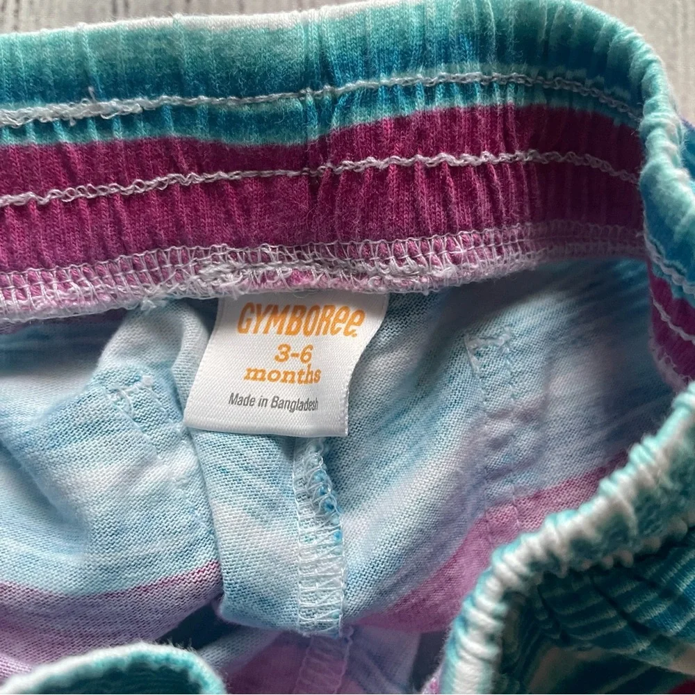 Gymboree Mix N Match Purple Striped Shorts Size 3-6 months